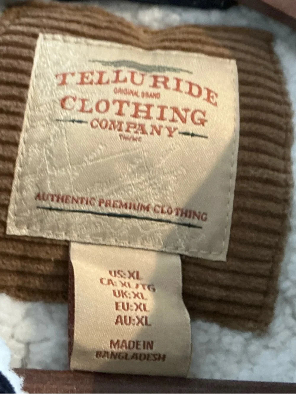 Telluride Clothing Company Corduroy Shacket with Sherpa Lining Sz XL - Picture 7 of 10